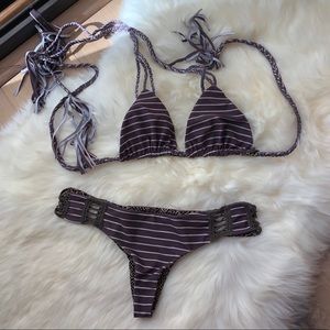 Acacia Knit Stripped Bikini Set
